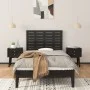 Wandbett-Kopfteil aus massivem schwarzem Kiefernholz, 106 x 3 x 63 cm von vidaXL, Kopf- und Fußteile - Ref: Foro24-824717, Pr...