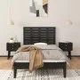 Solid black pine wood wall bed headboard 96x3x63 cm by vidaXL, Headboards and footboards - Ref: Foro24-824727, Price: 39,64 €...