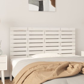 Cabecero de cama de pared madera maciza pino blanco 126x3x63 cm