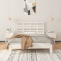 Cabecero de cama de pared madera maciza pino blanco 126x3x63 cm