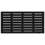 Cabecero de cama de pared madera maciza pino negro 146x3x63 cm de vidaXL, Cabeceros y pies de cama - Ref: Foro24-824737, Prec...