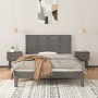 Wandbett-Kopfteil aus massivem Kiefernholz in Grau, 146 x 3 x 63 cm von vidaXL, Kopf- und Fußteile - Ref: Foro24-824735, Prei...