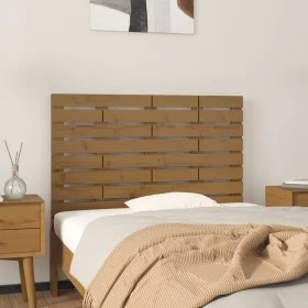 Wandbett-Kopfteil aus massivem Kiefernholz, honigbraun, 96 x 3 x 63 cm von vidaXL, Kopf- und Fußteile - Ref: Foro24-824726, P...