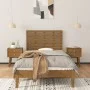 Cabecero cama pared madera maciza pino marrón miel 96x3x63 cm de vidaXL, Cabeceros y pies de cama - Ref: Foro24-824726, Preci...