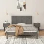 Cabecero de cama de pared madera maciza pino gris 126x3x63 cm de vidaXL, Cabeceros y pies de cama - Ref: Foro24-824730, Preci...