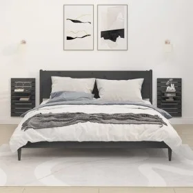 Wall table shelves 2 pcs solid gray pine wood by vidaXL, Shelves and shelves - Ref: Foro24-824765, Price: 66,33 €, Discount: %