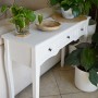 Mesa consola tocador con tres cajones blancos