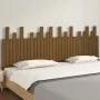 Cabecero cama pared madera maciza pino marrón miel 204x3x80 cm de vidaXL, Cabeceros y pies de cama - Ref: Foro24-824781, Prec...