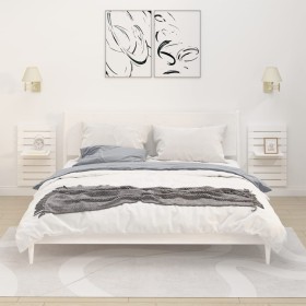 Wandtischregale 2 Stück aus massivem weißem Kiefernholz von vidaXL, Regale und Regale - Ref: Foro24-824769, Preis: 57,00 €, R...