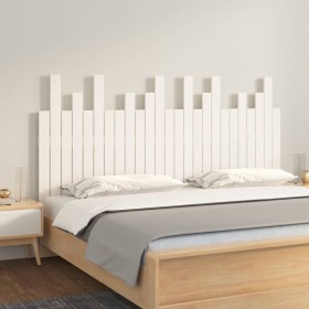 Cabecero de cama pared madera maciza pino blanco 159,5x3x80 cm