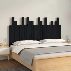 Wandbett-Kopfteil aus schwarzem Kiefernholz, 146,5 x 3 x 80 cm von vidaXL, Kopf- und Fußteile - Ref: Foro24-824797, Preis: 73...