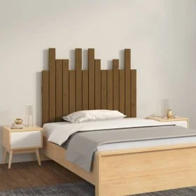 Wandbett-Kopfteil aus massivem Kiefernholz, honigbraun, 95,5 x 3 x 80 cm von vidaXL, Kopf- und Fußteile - Ref: Foro24-824786,...
