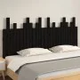Solid black pine wood wall bed headboard 166x3x80 cm by vidaXL, Headboards and footboards - Ref: Foro24-824812, Price: 79,76 ...
