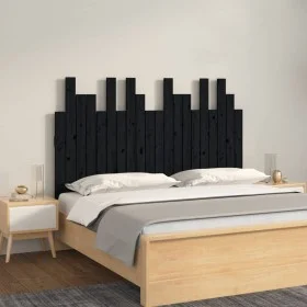 Wandbett-Kopfteil aus schwarzem Kiefernholz, 127,5 x 3 x 80 cm von vidaXL, Kopf- und Fußteile - Ref: Foro24-824792, Preis: 66...
