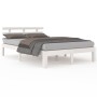 Weißer Massivholzbettrahmen 135x190 cm von vidaXL, Betten und Lattenroste - Ref: Foro24-814730, Preis: 134,87 €, Rabatt: %