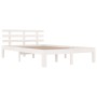 Weißer Massivholzbettrahmen 135x190 cm von vidaXL, Betten und Lattenroste - Ref: Foro24-814730, Preis: 134,87 €, Rabatt: %