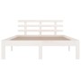 Weißer Massivholzbettrahmen 135x190 cm von vidaXL, Betten und Lattenroste - Ref: Foro24-814730, Preis: 134,87 €, Rabatt: %