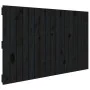 Cabecero de cama de pared madera maciza pino negro 108x3x60 cm de vidaXL, Cabeceros y pies de cama - Ref: Foro24-824827, Prec...
