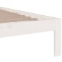 Weißer Massivholzbettrahmen 135x190 cm von vidaXL, Betten und Lattenroste - Ref: Foro24-814730, Preis: 134,87 €, Rabatt: %