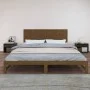 Bettkopfteil aus massivem Kiefernholz, honigbraun, 204 x 3 x 60 cm von vidaXL, Kopf- und Fußteile - Ref: Foro24-824831, Preis...