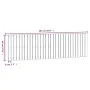 Cabecero de cama de pared madera maciza pino gris 204x3x60 cm de vidaXL, Cabeceros y pies de cama - Ref: Foro24-824830, Preci...