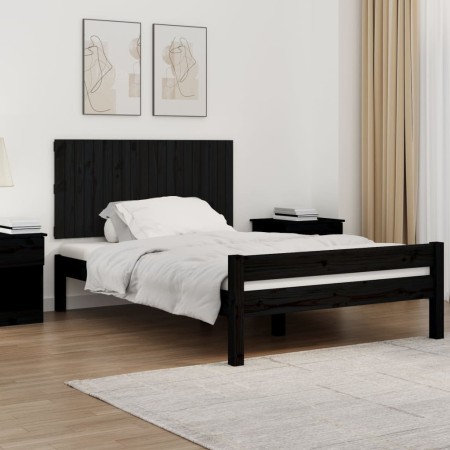 Wandbett-Kopfteil aus schwarzem Kiefernholz, 127,5 x 3 x 60 cm von vidaXL, Kopf- und Fußteile - Ref: Foro24-824842, Preis: 69...