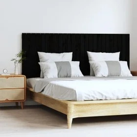 Wandbett-Kopfteil aus schwarzem Kiefernholz, 159,5 x 3 x 60 cm von vidaXL, Kopf- und Fußteile - Ref: Foro24-824852, Preis: 94...