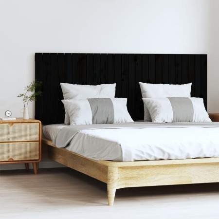Wandbett-Kopfteil aus schwarzem Kiefernholz, 159,5 x 3 x 60 cm von vidaXL, Kopf- und Fußteile - Ref: Foro24-824852, Preis: 96...