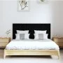 Cabecero de cama de pared madera maciza pino negro 147x3x60 cm de vidaXL, Cabeceros y pies de cama - Ref: Foro24-824847, Prec...