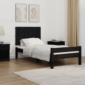 Wandbett-Kopfteil aus massivem schwarzem Kiefernholz, 95,5 x 3 x 60 cm von vidaXL, Kopf- und Fußteile - Ref: Foro24-824837, P...