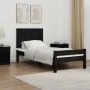 Cabecero de cama de pared madera maciza pino negro 95,5x3x60 cm de vidaXL, Cabeceros y pies de cama - Ref: Foro24-824837, Pre...