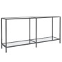 Mesa consola vidrio templado transparente 160x35x75,5 cm