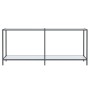 Mesa de consola vidrio templado blanco 180x35x75,5 cm