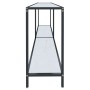 Mesa de consola vidrio templado blanco 180x35x75,5 cm