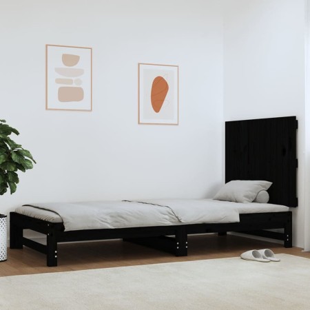Wandbett-Kopfteil aus schwarzem Kiefernholz, 82,5 x 3 x 60 cm von vidaXL, Kopf- und Fußteile - Ref: Foro24-824857, Preis: 38,...