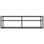 Mueble para TV vidrio templado negro 140x40x40,5 cm