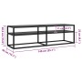 Mueble para TV vidrio templado negro 140x40x40,5 cm