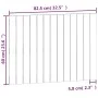 Wandbett-Kopfteil aus massivem weißem Kiefernholz, 82,5 x 3 x 60 cm von vidaXL, Kopf- und Fußteile - Ref: Foro24-824854, Prei...