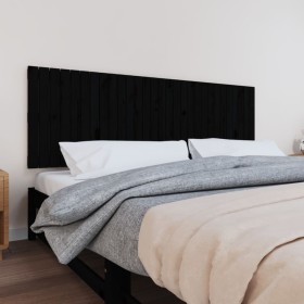Solid black pine wood wall bed headboard 185x3x60 cm by vidaXL, Headboards and footboards - Ref: Foro24-824867, Price: 107,10...