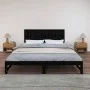 Cabecero de cama de pared madera maciza pino negro 185x3x60 cm de vidaXL, Cabeceros y pies de cama - Ref: Foro24-824867, Prec...