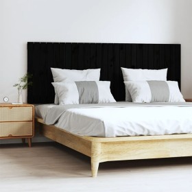 Wandbett-Kopfteil aus massivem schwarzem Kiefernholz, 166 x 3 x 60 cm von vidaXL, Kopf- und Fußteile - Ref: Foro24-824862, Pr...