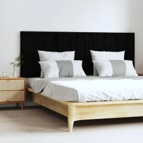 Wandbett-Kopfteil aus massivem schwarzem Kiefernholz, 166 x 3 x 60 cm von vidaXL, Kopf- und Fußteile - Ref: Foro24-824862, Pr...