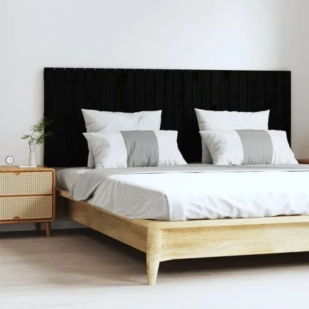 Wandbett-Kopfteil aus massivem schwarzem Kiefernholz, 166 x 3 x 60 cm von vidaXL, Kopf- und Fußteile - Ref: Foro24-824862, Pr...