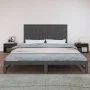 Cabecero de cama de pared madera maciza pino gris 204x3x90 cm de vidaXL, Cabeceros y pies de cama - Ref: Foro24-824880, Preci...