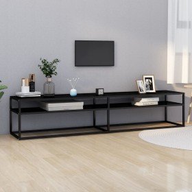 Mueble para TV vidrio templado negro 200x40x40,5 cm Mueble para TV vidrio templado negro 200x40x40,5 cm