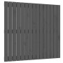 Wandbett-Kopfteil aus massivem Kiefernholz in Grau, 95,5 x 3 x 90 cm von vidaXL, Kopf- und Fußteile - Ref: Foro24-824885, Pre...