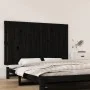 Cabecero de cama de pared madera maciza pino negro 147x3x90 cm de vidaXL, Cabeceros y pies de cama - Ref: Foro24-824897, Prec...