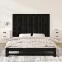 Cabecero de cama de pared madera maciza pino negro 147x3x90 cm de vidaXL, Cabeceros y pies de cama - Ref: Foro24-824897, Prec...