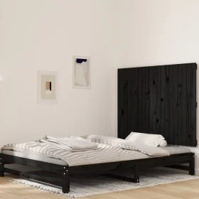 Wandbett-Kopfteil aus schwarzem Kiefernholz, 127,5 x 3 x 90 cm von vidaXL, Kopf- und Fußteile - Ref: Foro24-824892, Preis: 63...