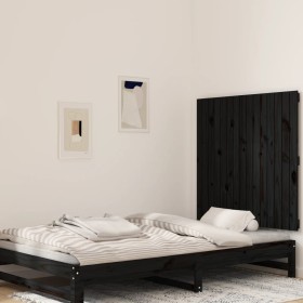 Wandbett-Kopfteil aus massivem schwarzem Kiefernholz, 95,5 x 3 x 90 cm von vidaXL, Kopf- und Fußteile - Ref: Foro24-824887, P...